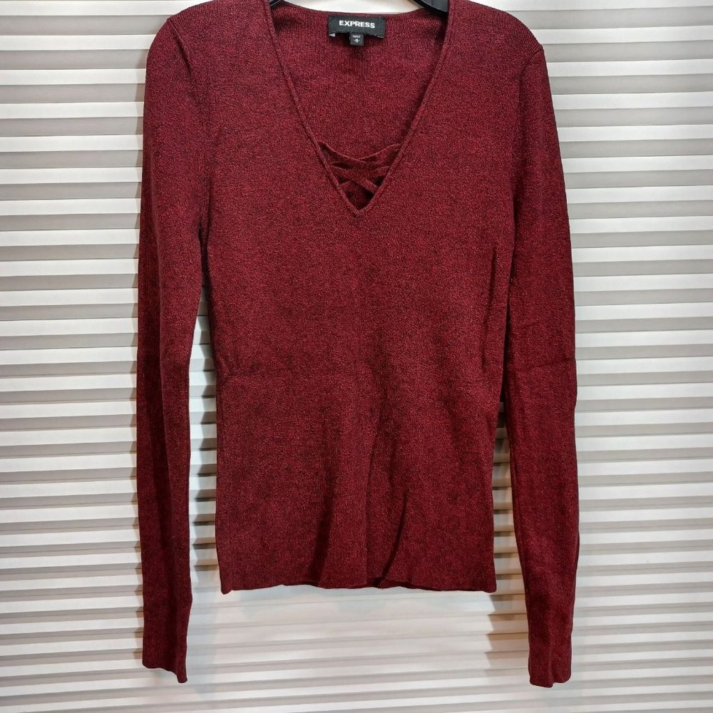 Express vine heather sweater long sleeve blouse